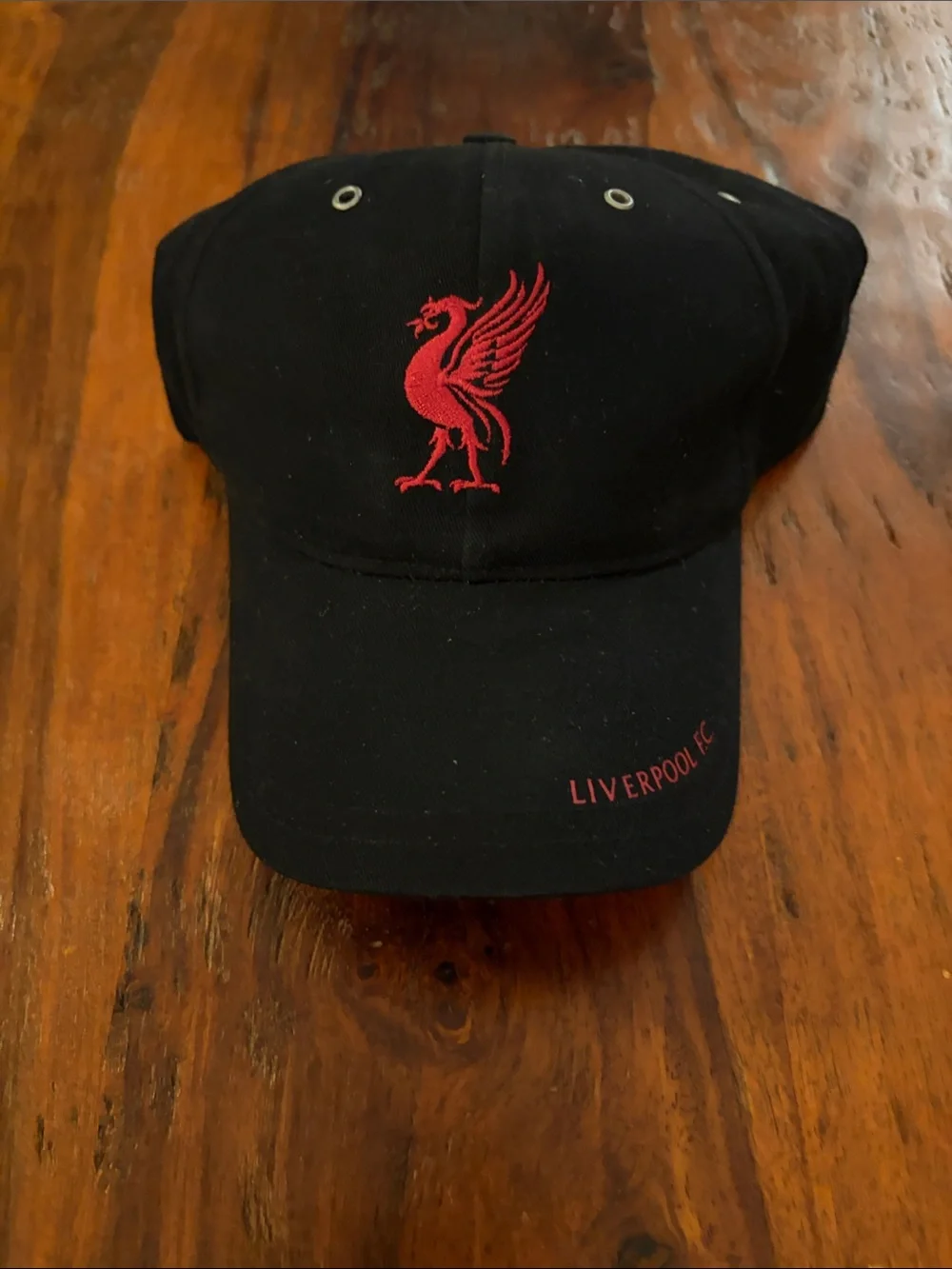 Rare Liverpool FC Reebok Black Cap with Red Liver Bird Crest